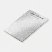 Elegant Silver Glitter Monogram Personalized Name  Post-it® Notes (Schuin)