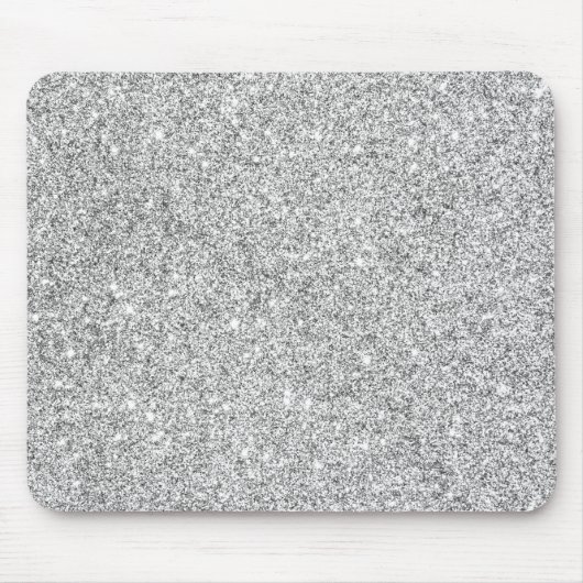 Elegant Silver Glitter Muismat (Voorkant)