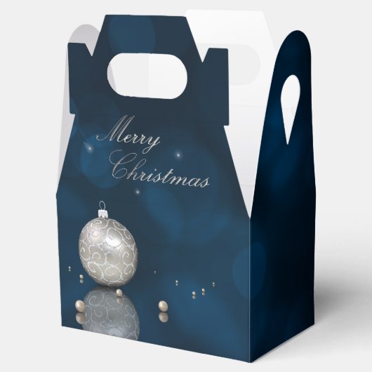 Elegant Silver Glitter Ornament - Favor Box Gable Bedankdoosjes (Geopend)