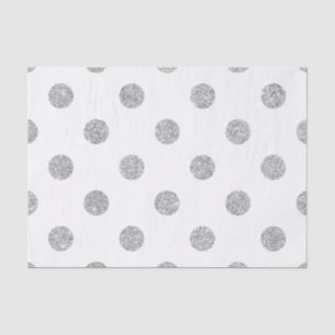 Elegant Silver Glitter Polka Dots Pattern Tissuepapier