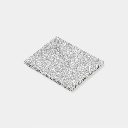 Elegant Silver Glitter Post-it® Notes (Schuin)