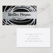 Elegant Silver Glitter Scribble Visitekaartje (Voorkant / Achterkant)