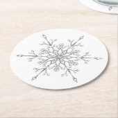 Elegant Silver Glitter Snowflake Kerstmis Ronde Kartonnen Onderzetter (Gebogen)