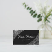 Elegant Silver Glitter Spark Eye Catching Mode Visitekaartje (Staand voorkant)