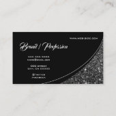 Elegant Silver Glitter Spark Eye Catching Mode Visitekaartje (Achterkant)