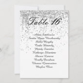 Elegant Silver Glitter Table Number Seating Charts Aankondiging (Voorkant)