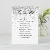 Elegant Silver Glitter Table Number Seating Charts Aankondiging (Staand voorkant)