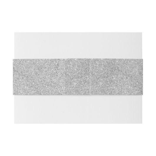 Elegant Silver Glitter Uitnodigingen Wikkel (Achterkant Voorbeeld)