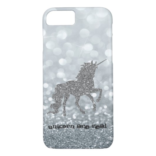 Elegant Silver Glitter Unicorn , Bokeh Case-Mate iPhone Case (Achterkant)