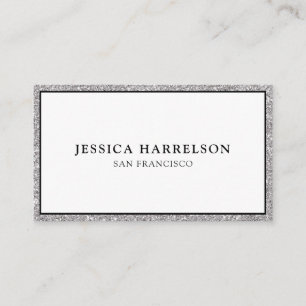 Elegant Silver Glitter Visitekaartje