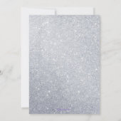 Elegant Silver Glitter Wedding Uitnodiging (Achterkant)