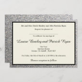 Elegant Silver Glitter Wedding Uitnodiging (Voorkant / Achterkant)