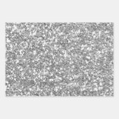 Elegant Silver Glitter Wrapping Paper Sheets (Voorkant)
