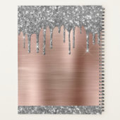 Elegant Silver Gold Glitter Drips Monogram 2022 Planner (Achterkant)