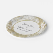 Elegant Silver Gold Lijst aangepaste bruiloft Papieren Bordje (Gekanteld)