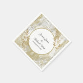 Elegant Silver Gold Lijst aangepaste bruiloft Servet (Hoek)