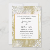 Elegant Silver Gold Lijst Wedding Invitation Kaart (Voorkant)