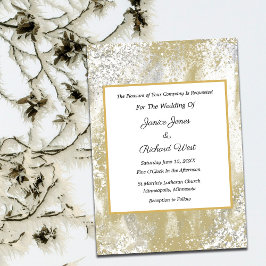 Elegant Silver Gold Lijst Wedding Invitation Kaart