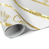 Elegant Silver Gold Merry kerst Cadeaupapier (Rol Hoek)