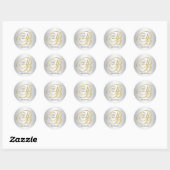 Elegant Silver Gold Monogramed Initiaal B Ronde Sticker (Vel)