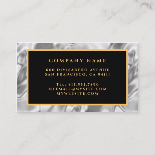 Elegant Silver Gold Silk Visitekaartje (Achterkant)