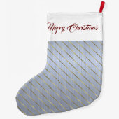 Elegant Silver Gold Stripes Grote Kerstsok (Achterkant)