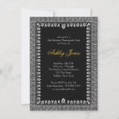Elégant Silver Gold Sweet 16 Masquerade Invitation (Dos)