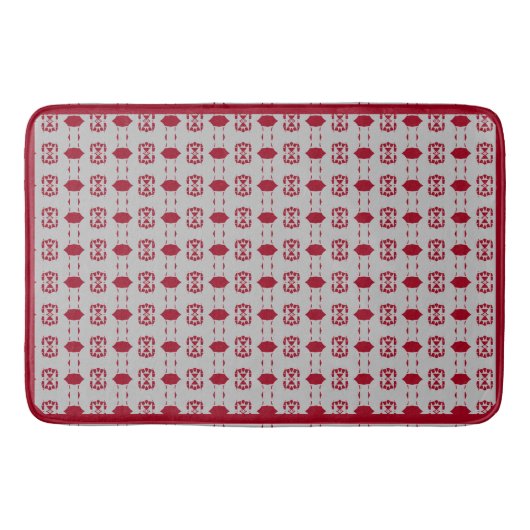 Elegant Silver Gray & Burgundy Pattern Badmat (Voorkant)