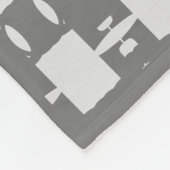 Elegant Silver Gray Geometric Pattern Fleece Deken (Hoek)
