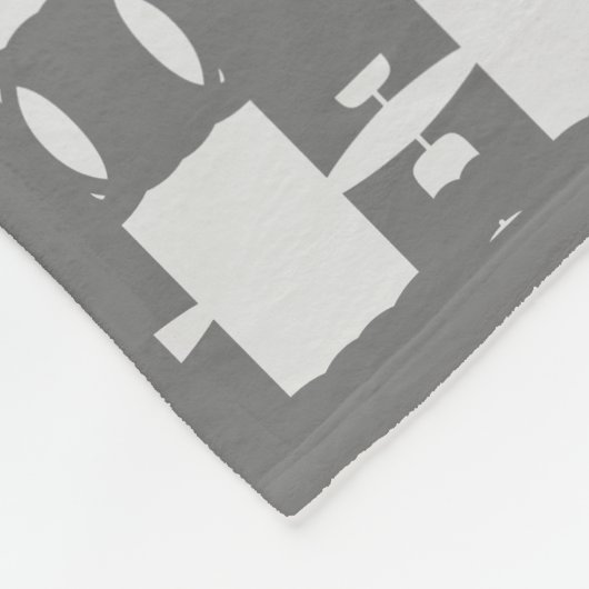 Elegant Silver Gray Geometric Pattern Fleece Deken (Hoek)