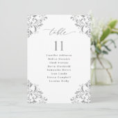 Elegant Silver Gray Wedding Seding Chart Kaarten (Staand voorkant)