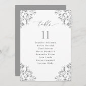 Elegant Silver Gray Wedding Seding Chart Kaarten (Voorkant / Achterkant)