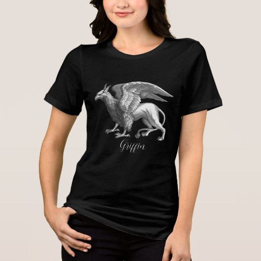 Elegant Silver Grey/Grey Griffin Legendary Beast Tri-Blend Shirt (Voorkant)