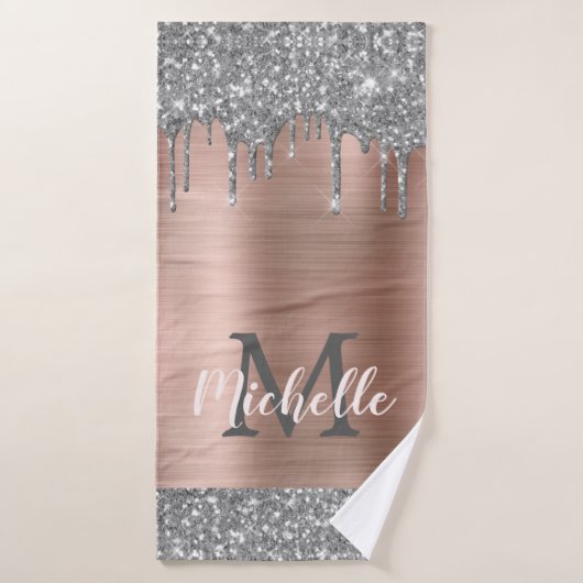 Élégant Silver Grey Parties scintillant Drivers Mo (Serviette de bain)