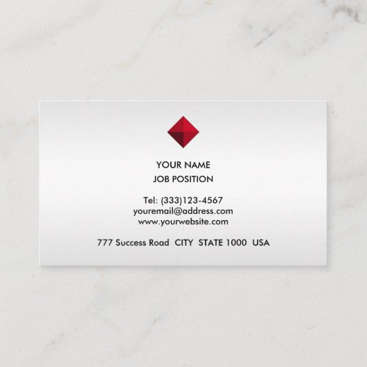 Elegant Silver Grey Shades Visitekaartje (Achterkant)