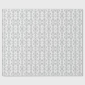 Elegant Silver Grey & White Floral Pattern Cadeaupapier (Vlak)