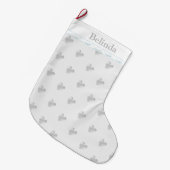 Elegant Silver Heart Pattern Grote Kerstsok (Voorkant (Hangend))