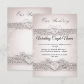 Elegant Silver Heart Wedding Invitations (Devant / Derrière)