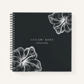 Elegant Silver Hibiscus Flower Notitieboek (Voorkant)