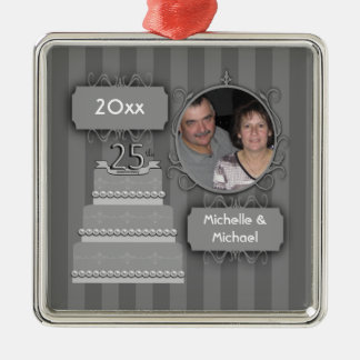 Elegant Silver Jubileum kerstversiering Metalen Ornament