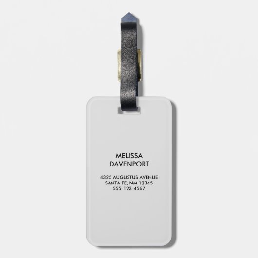 Elegant Silver-kerstbal op Bokeh Lights Bagagelabel (Achterkant verticaal)