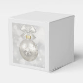 Elegant Silver-kerstbal op Bokeh Lights Bedankdoosjes (Voorkant Zijde)