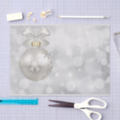 Elegant Silver-kerstbal op Bokeh Lights Tissuepapier (Craft)