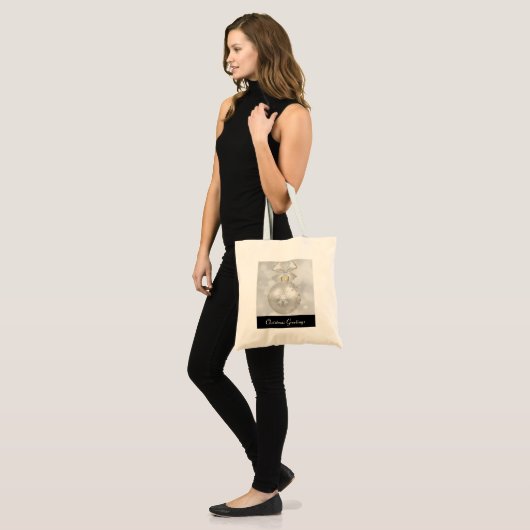 Elegant Silver-kerstbal op Bokeh Lights Tote Bag (Voorkant (model))