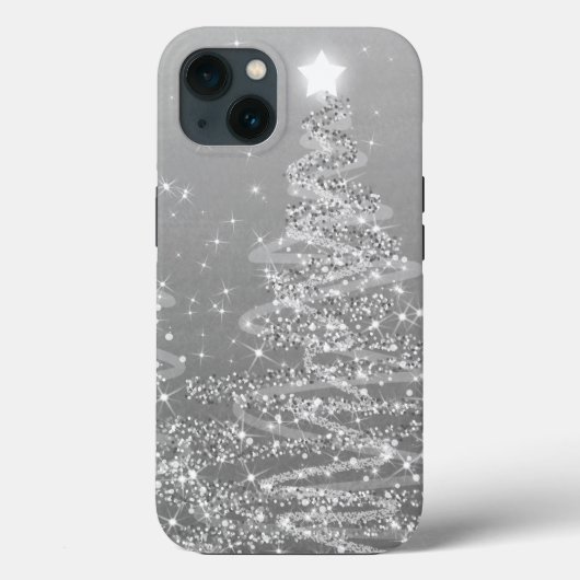 Elegant Silver-kerstmousserende bomen Case-Mate iPhone Case (Achterkant)