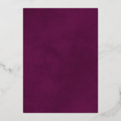 Elegant Silver Lace en Magenta op White Wedding Folie Uitnodiging (Achterkant)