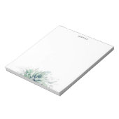 Elegant Silver Leaves Succulents Greenery Notitieb Notitieblok (Gedraaid)