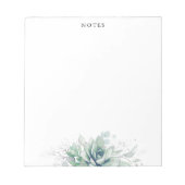 Elegant Silver Leaves Succulents Greenery Notitieb Notitieblok (Voorkant)
