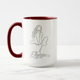 Elegant Silver Line Art Woman with Red Lips Combo  Mok
