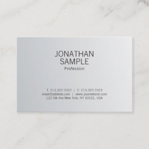 Elegant Silver-look Professional Minimalist Plain Visitekaartje